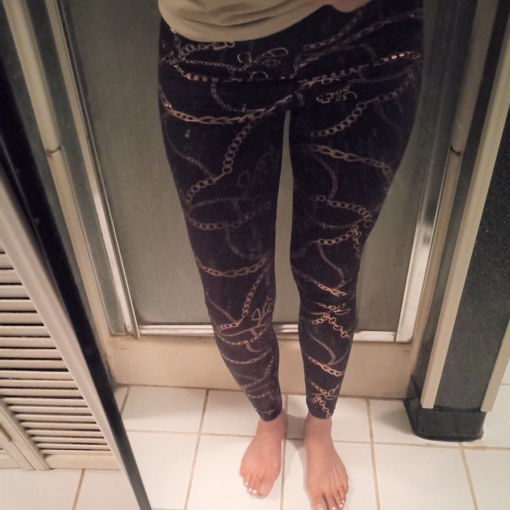 Women's bronze/copper chain leggings Size M